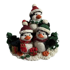 K's Collection Vintage Charming Holiday Penguin Trio Figurine